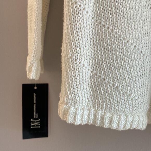 NEW Plus size sweater pullover INC Garden Party bright white linen blend 3X
C - Picture 5 of 9
